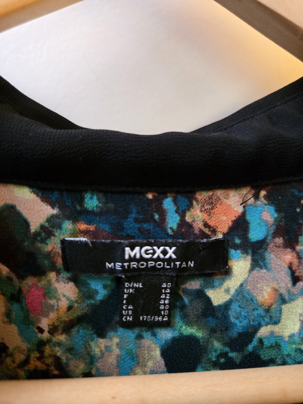 Mexx Sheer Abstract Print Tunic - Black with Teal, Pink & Gold Accents - Picture 3 of 8